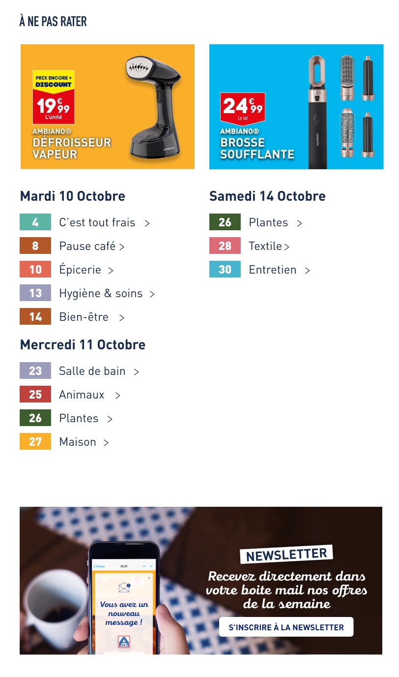 Catalogue ALDI 10 – 16 Octobre 2023 Page 3