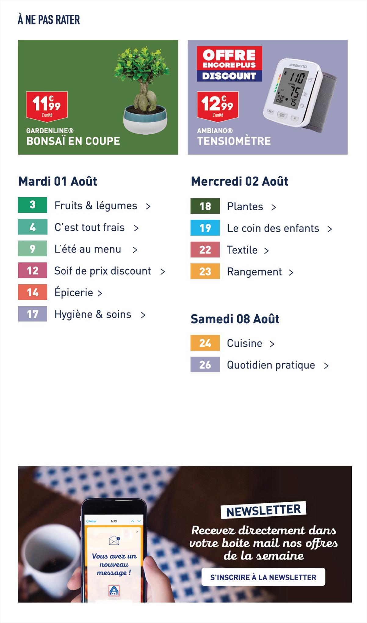 Catalogue ALDI 24 Juillet – 7 Août 2023 Page 3