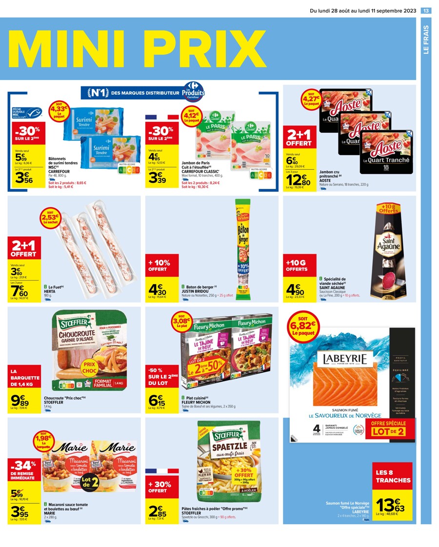 Catalogue Carrefour 28 Août – 11 Septembre 2023 Page 13