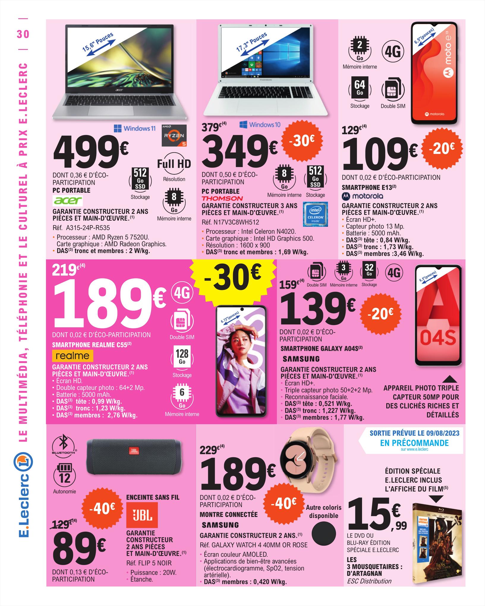 Catalogue E.leclerc 1 – 12 Août 2023 Page 30