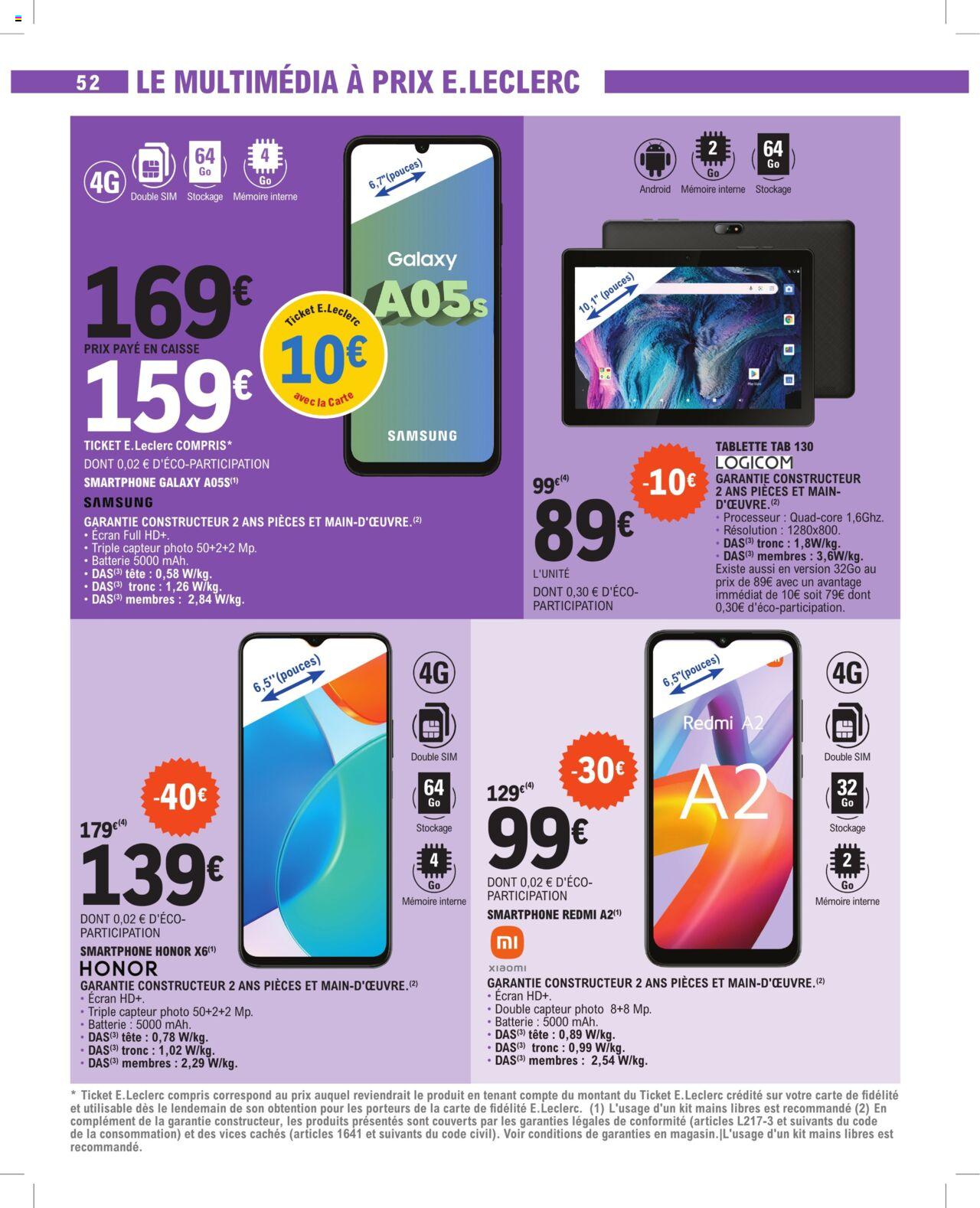 Catalogue E.leclerc 13 – 24 Février 2024 Page 52