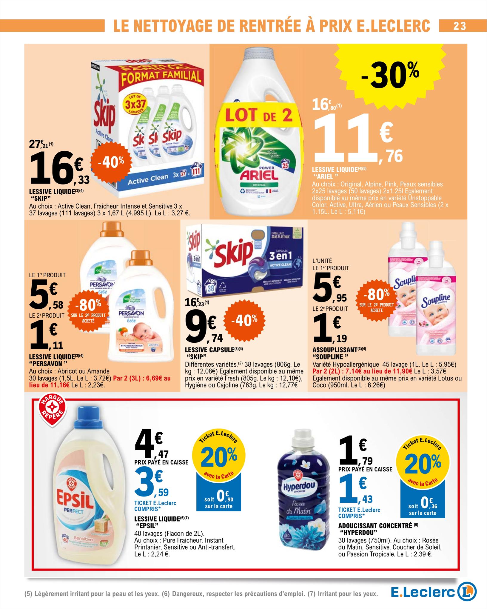 Catalogue E.leclerc 15 – 26 Août 2023 Page 23