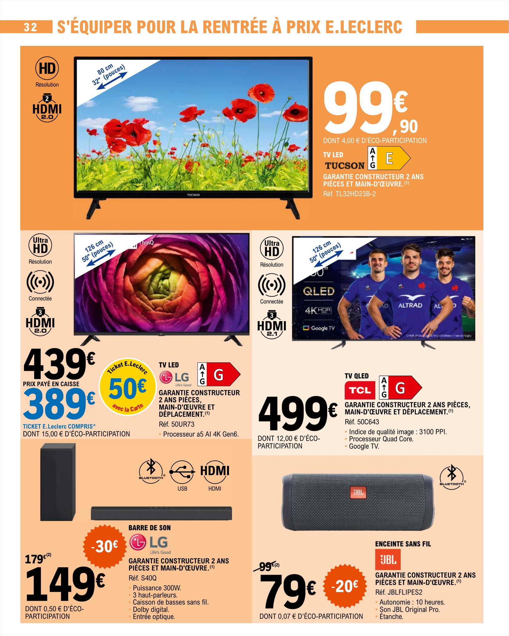 Catalogue E.leclerc 15 – 26 Août 2023 Page 32