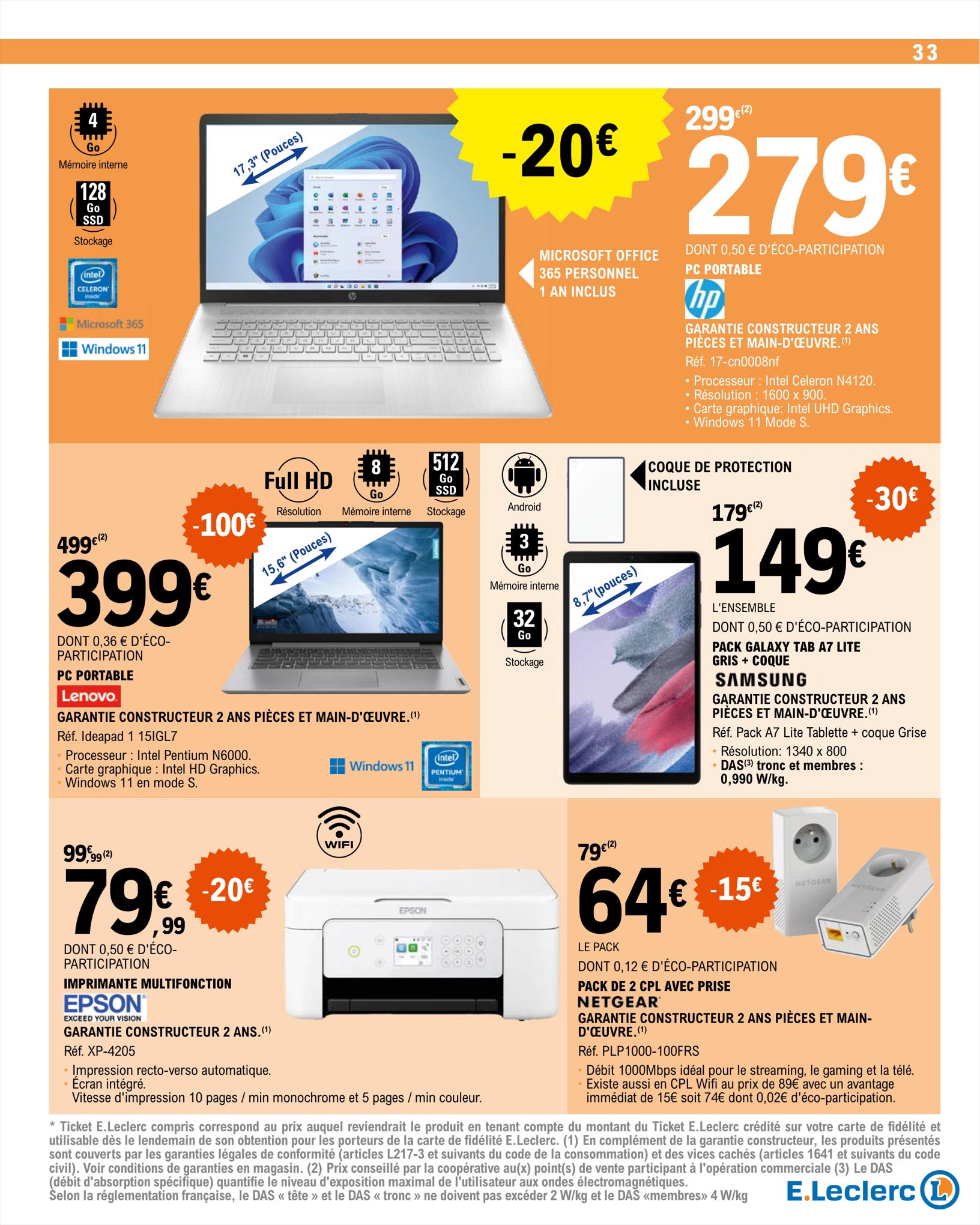 Catalogue E.leclerc 15 – 26 Août 2023 Page 33