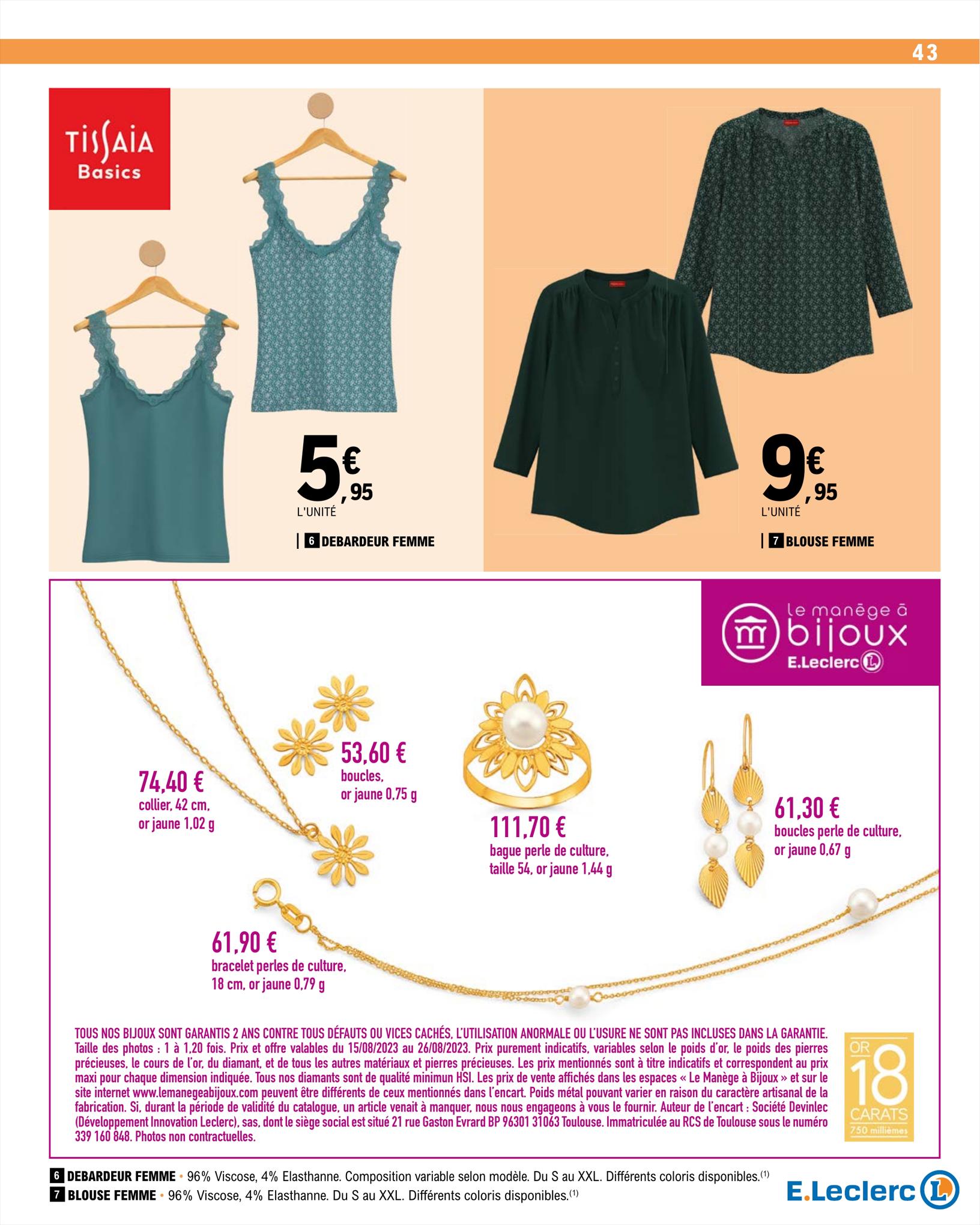 Catalogue E.leclerc 15 – 26 Août 2023 Page 43