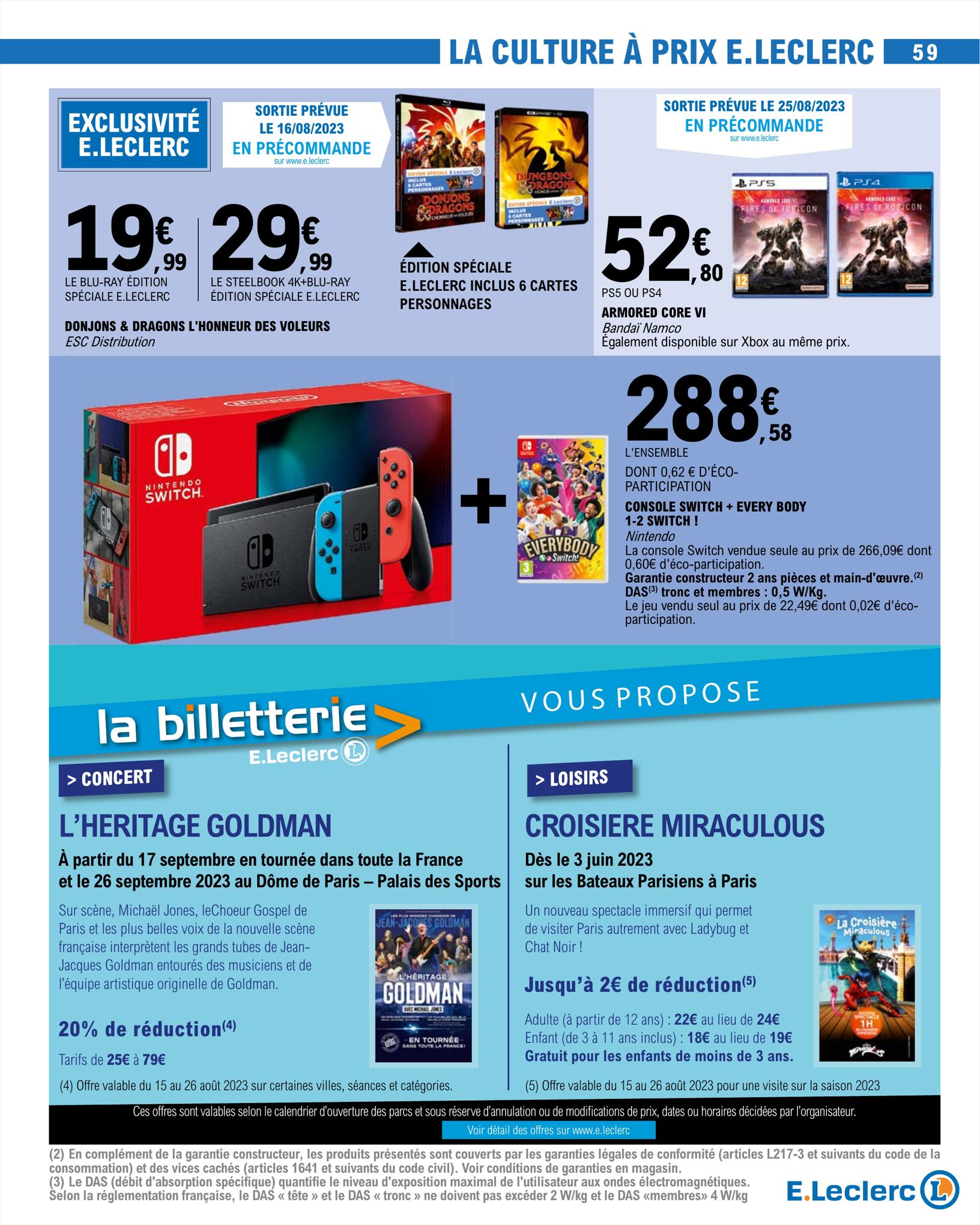 Catalogue E.leclerc 15 – 26 Août 2023 Page 59