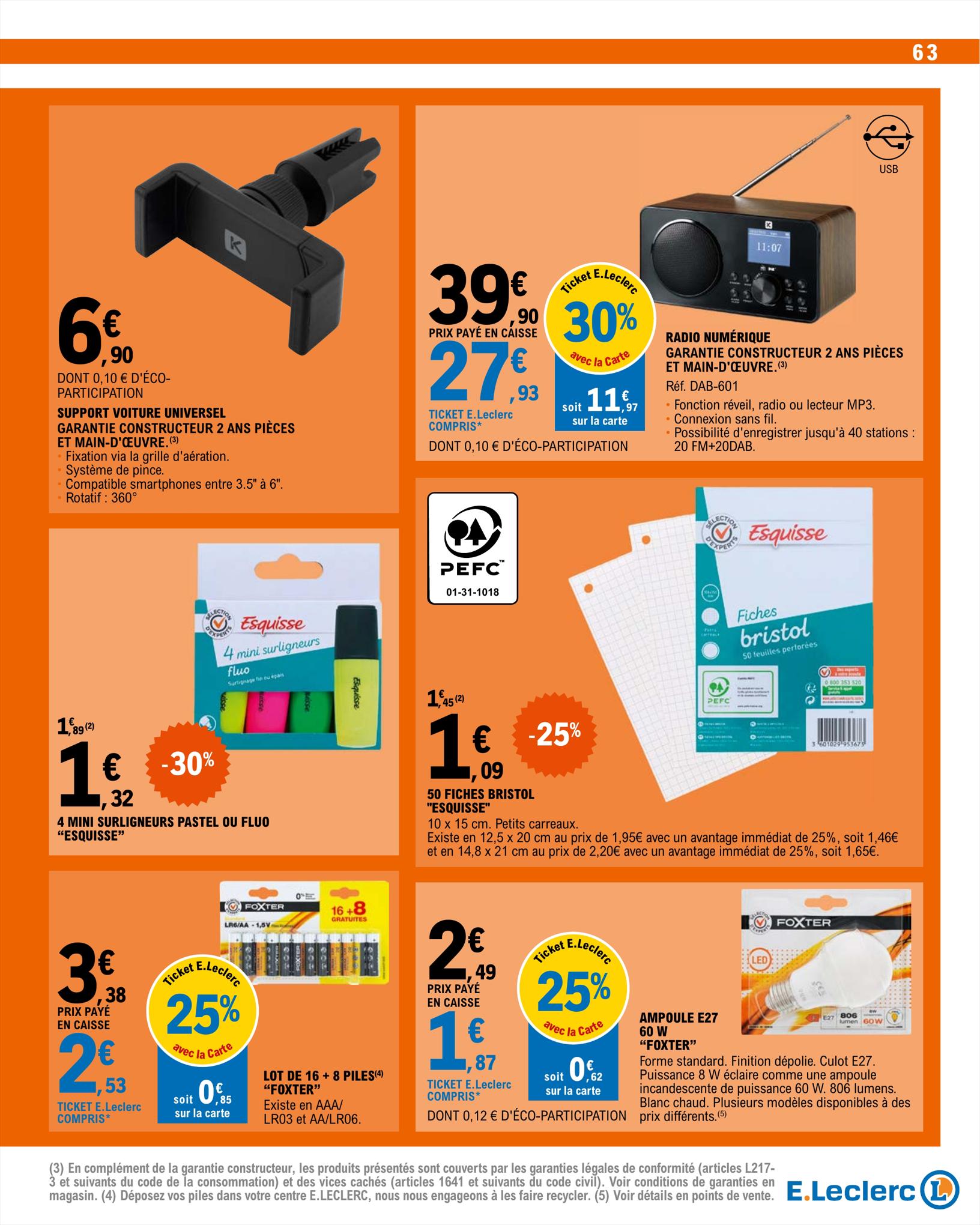 Catalogue E.leclerc 15 – 26 Août 2023 Page 63