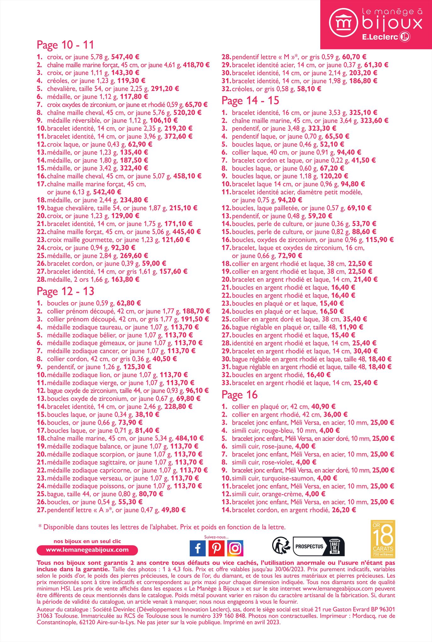 Catalogue E.leclerc 19 Avril – 31 Décembre 2023 Page 18