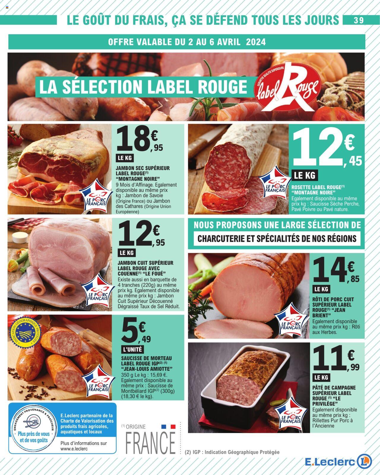 Catalogue E.leclerc 2 – 13 Avril 2024 Page 39