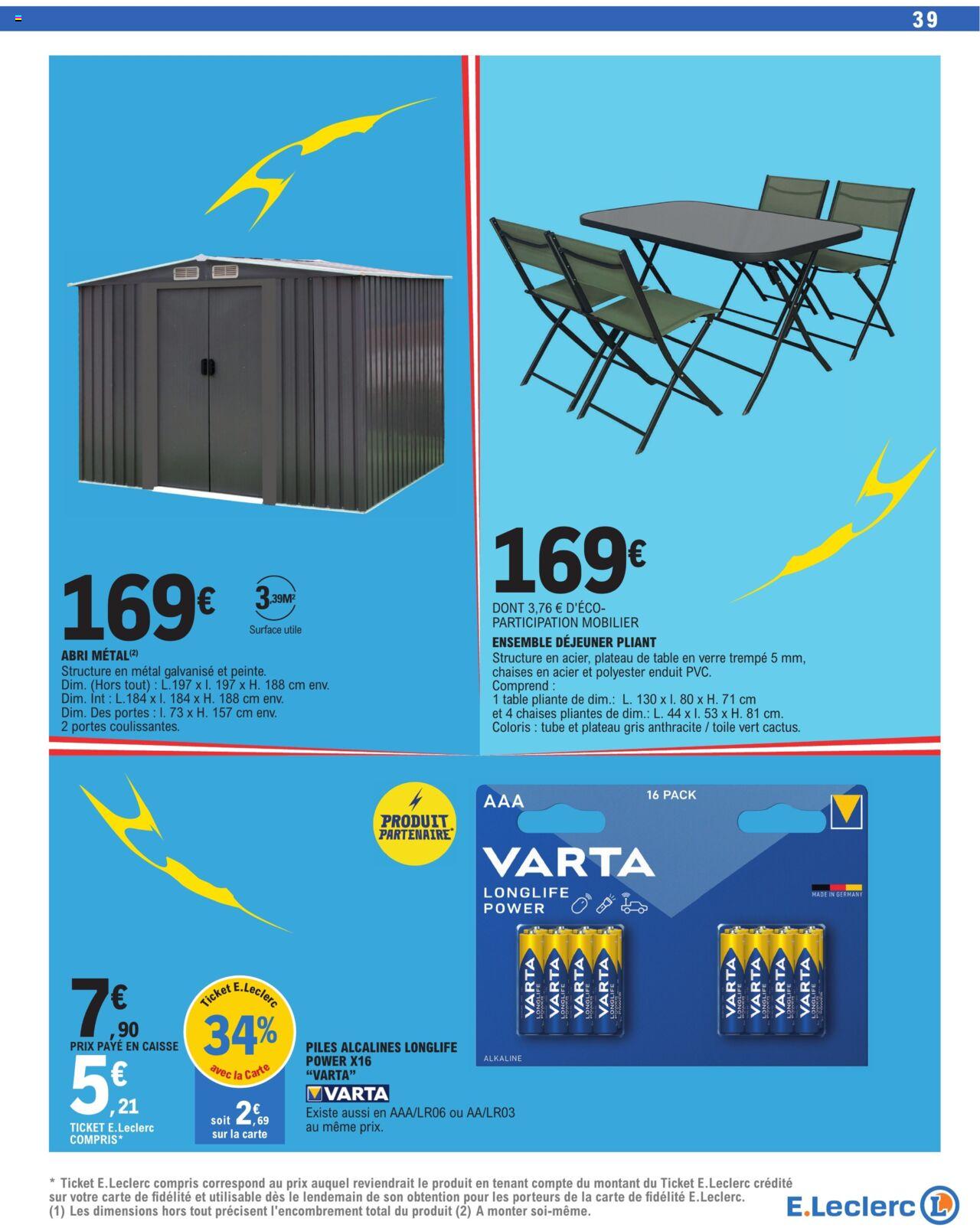 Catalogue E.leclerc 9 – 20 Avril 2024 Page 39