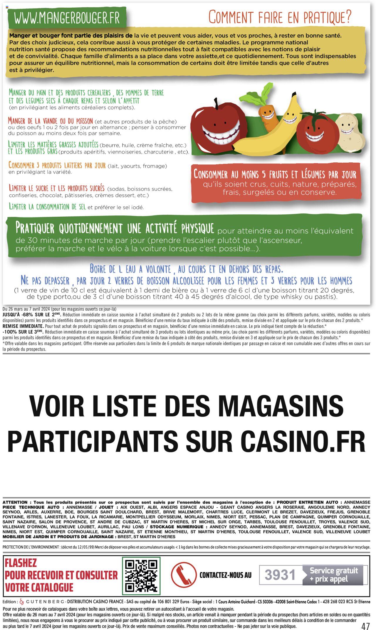 Catalogue Géant Casino 26 Mar – 7 Avr 2024 Page 47