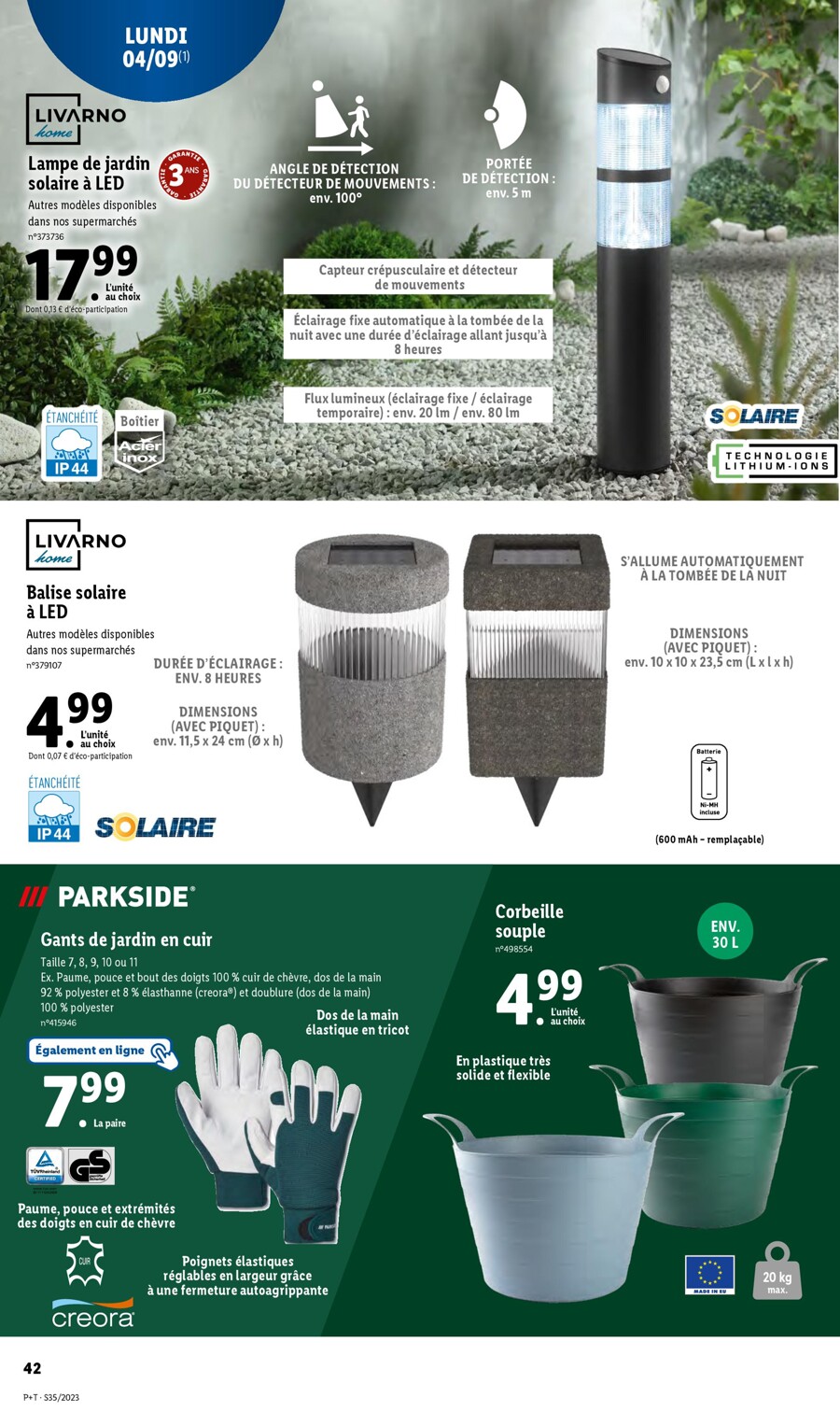 Catalogue Lidl 30 Août – 5 Septembre 2023 Page 46