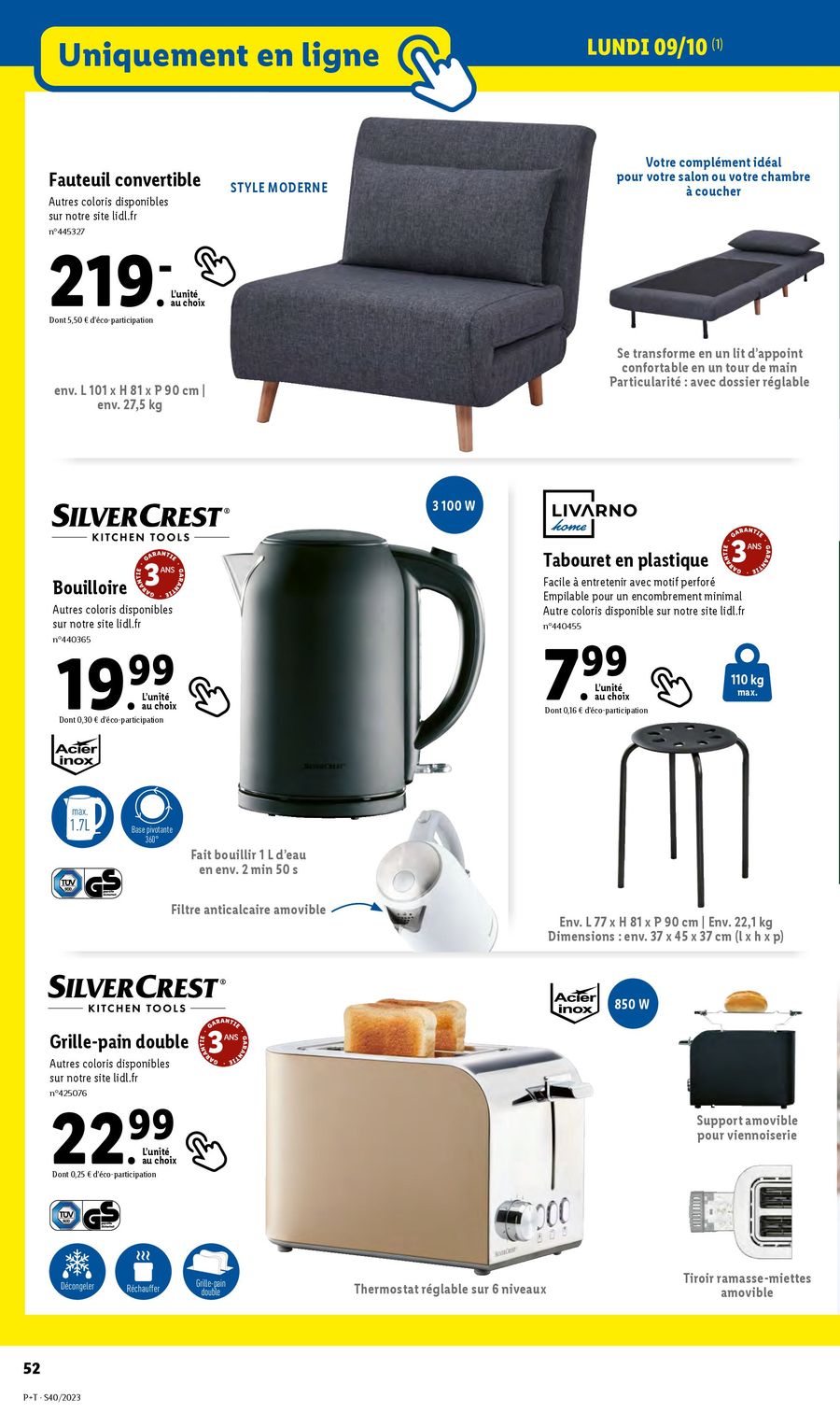 Catalogue Lidl 4 – 10 Octobre 2023 Page 52